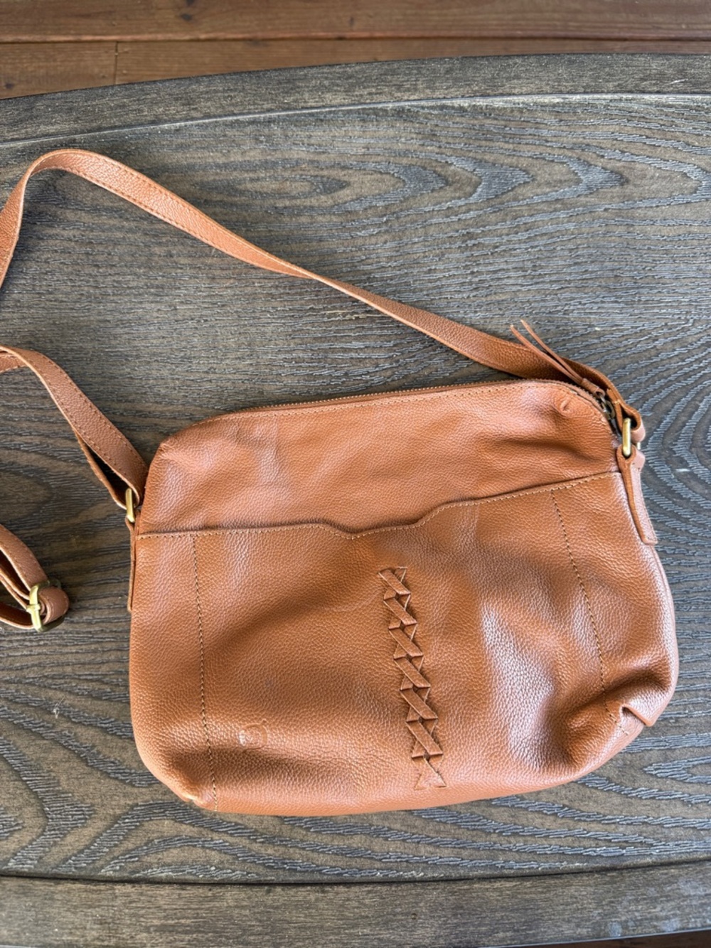 Born Pebbled Leather Crossbody in Cognac